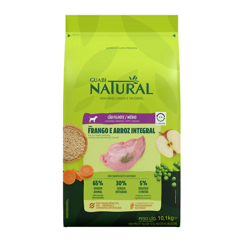 Guabi Natural Perro Cachorro Raza Mediana Pollo y Arroz 2.5Kg con Regalo