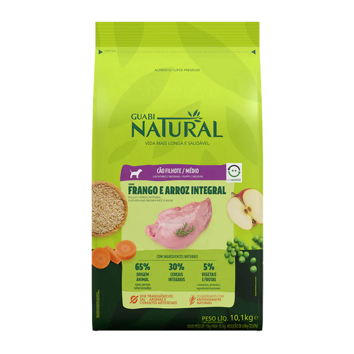 Guabi Natural Perro Cachorro Raza Mediana Pollo y Arroz 10Kg con Regalo