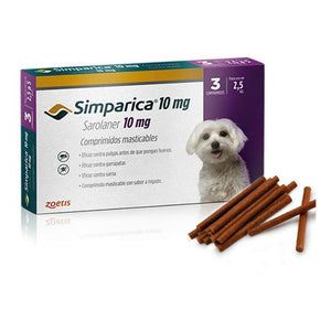 Tableta Antipulgas/ Garrapatas Simparica /2.5 A 5kg/ 4 Meses  3 comprimidos