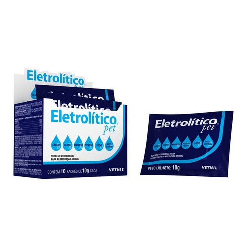 Eletrolítico Pet Suplemento Mineral 10 Gr Vetnil X 10 Sobres