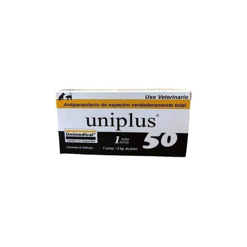 Uniplus 50 Antiparasitario Unimedical X  10 Comprimidos - Veterinaria La Hacienda