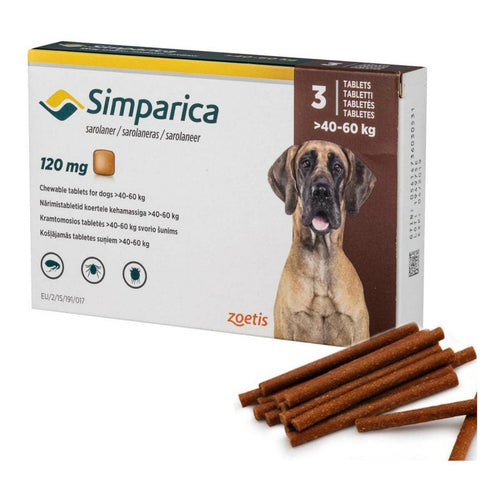 Tableta Antipulgas/ Garrapatas Simparica /40 A 60kg/ 4 Meses 3 comprimidos