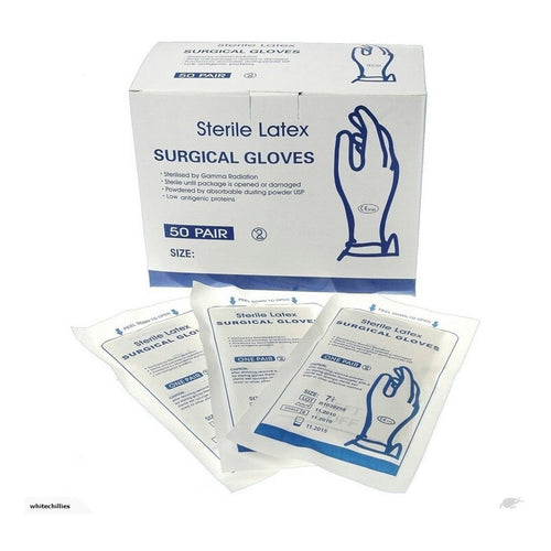 Guante De Cirugia Esteriles 1 Par Nº 6.5, 7, 8 Y 8,5
