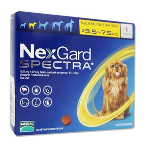 Nexgard Spectra Pastilla Antiparásito 3.5 a 7.5Kg (30 Días)
