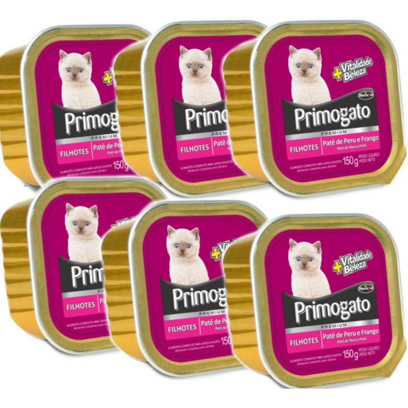 Pate Primogato Gatos Cachorros Pollo Y Pavo 150 Gr X 6 Unds