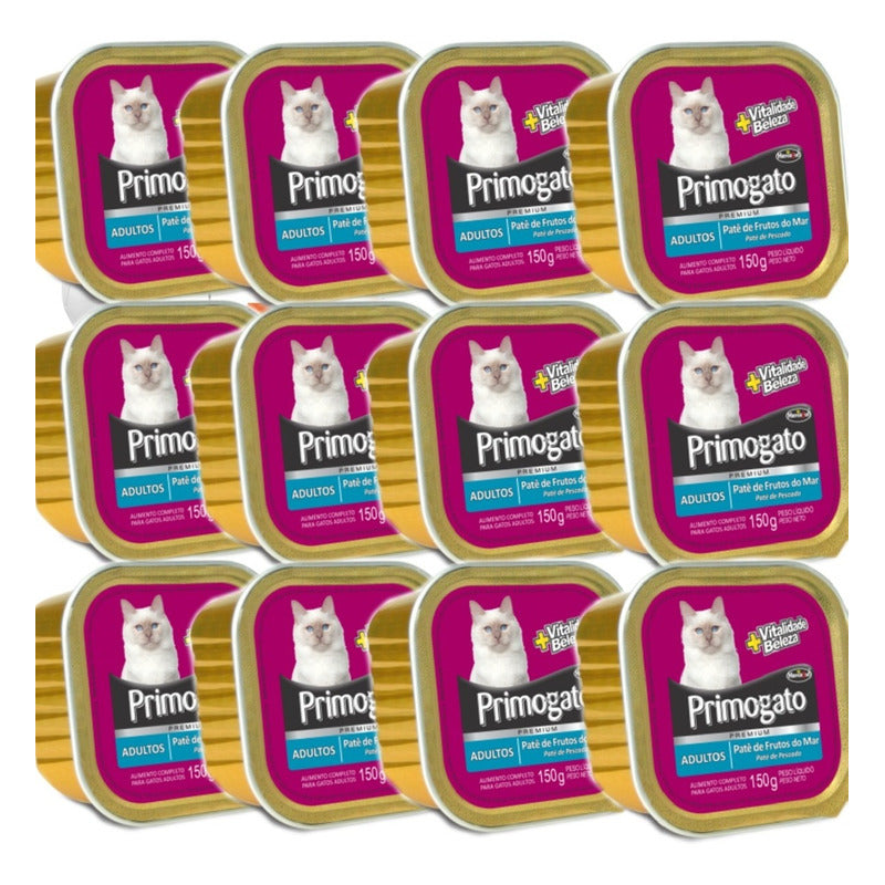 Pate Primogato Gatos Adultos Pescado 150 Grs X 12 Unidades