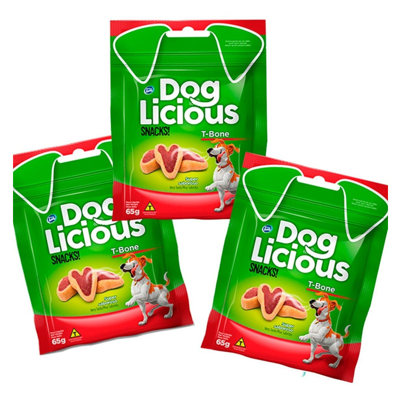Snacks Para Perros Dog Licious T Bone 65 Gr X 3 Unidades