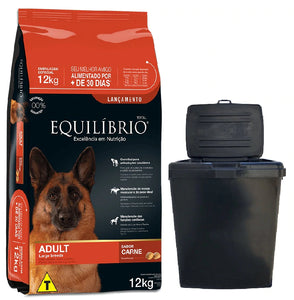 Equilibrio Adulto Razas Grandes Carne 12Kg con Contenedor