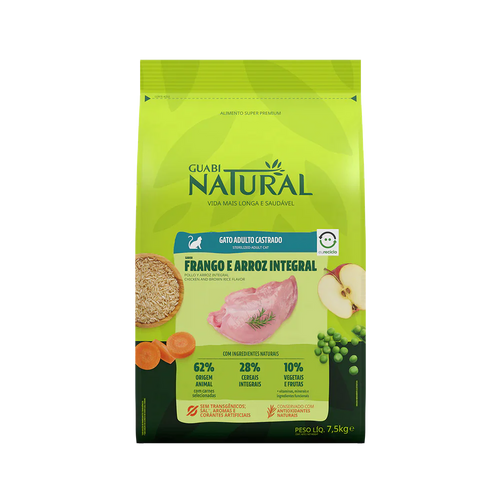 Guabi Natural Gato Castrado Pollo y Arroz Integral 1.5Kg con Regalo