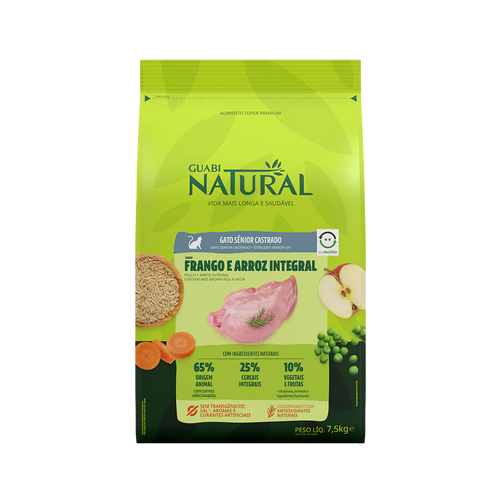 Guabi Natural Gato Castrado Senior Pollo y Arroz Integral 1.5Kg con Regalo