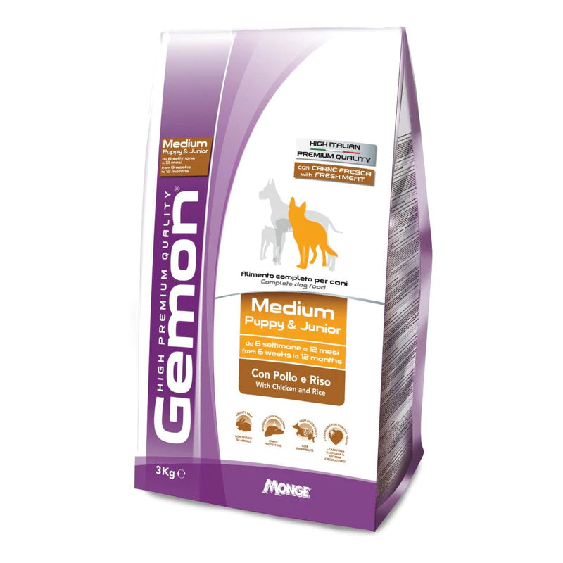 Gemon High Premium Perro Cachorro Medium Pollo 3kg con Regalo