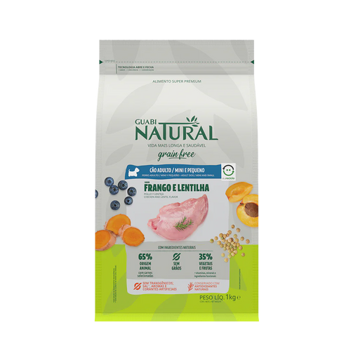 Guabi Natural Grain Free Perro Adulto Raza Pequeña Pollo y Lenteja 10Kg con Regalo
