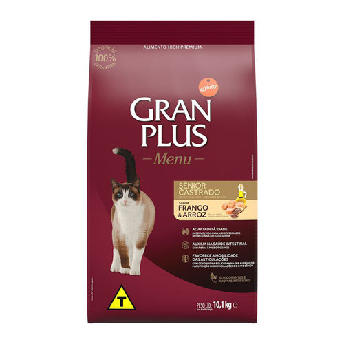 Gran Plus High Premium Gato Castrado Senior Pollo y Arroz 3Kg con Regalo