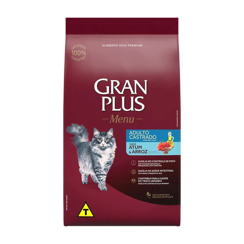 Gran Plus High Premium Gato Castrado Atun y Arroz 3Kg con Regalo