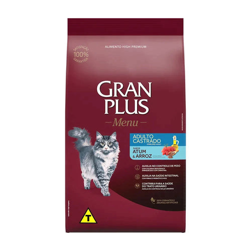 Gran Plus High Premium Gato Castrado Atun y Arroz 1Kg con Regalo