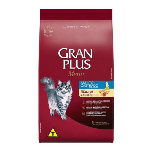 Gran Plus High Premium Gato Castrado Pollo y Arroz 3Kg con Regalo