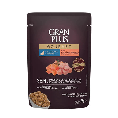 Gran Plus Gourmet Pouch Gato Castrado Pollo y Salmon 85g