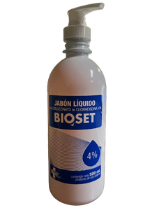 Shampoo Jabon Liquido Clorhexidina 4% Bioset 500ml