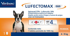 Pastilla Antipulgas Lufectomax Duo 4 a 9Kg (30 días)