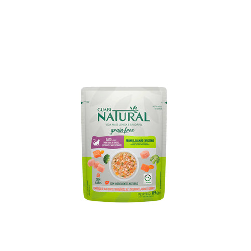 Guabi Natural Pouch Grain Free Gato Adulto Pollo, Salmon y Vegetales 85g