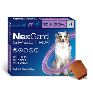 Nexgard Spectra Pastilla Antiparásito 15 a 30Kg Promo 3+1