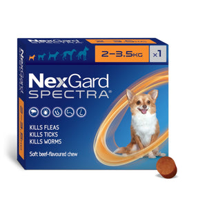 Nexgard Spectra Pastilla Antiparásito 2 a 3.5Kg (30 Días)