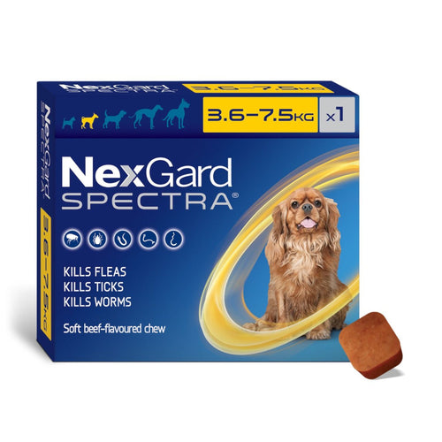 Nexgard Spectra Pastilla Antiparásito 3.5 a 7.5Kg (30 Días)