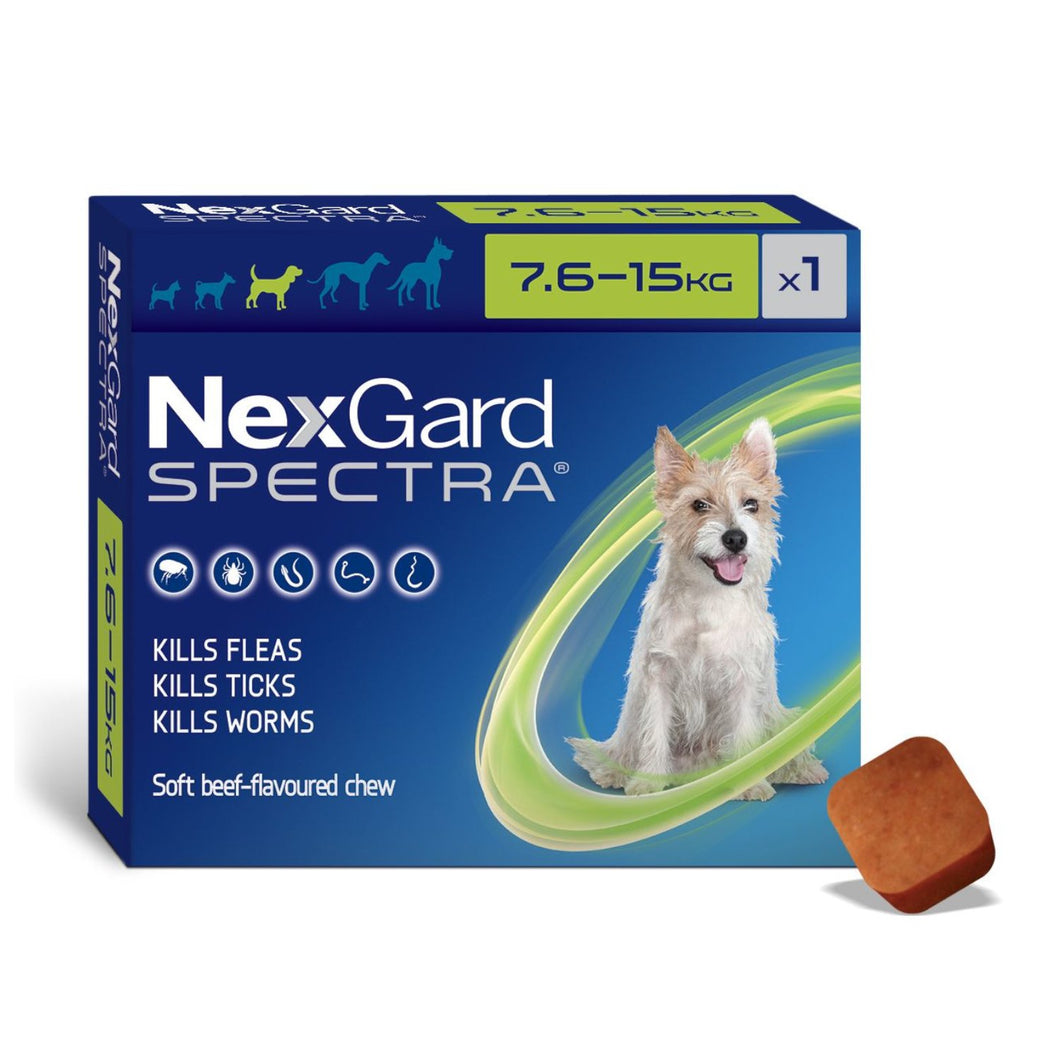 Nexgard Spectra Pastilla Antiparásito 7.5 a 15Kg (30 Días)