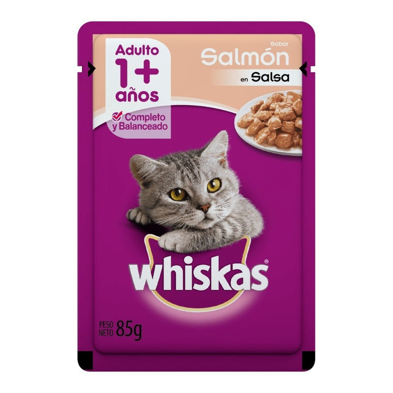 Pouch Gato Whiskas Adulto Salmón 85 Grs (caja X12)
