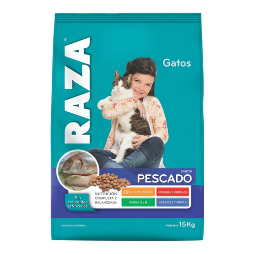 Raza Gato Sabor Pescado 15 Kg Con 3 Salsas