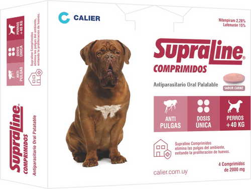 Pastilla Antipulgas Supraline Perros 40 A 60 Kg