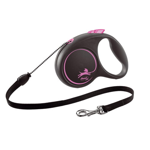 Correa Flexi Black Design Cordón S 5m Rosa