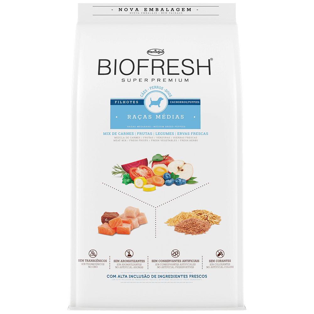 Biofresh Cachorro Raza Media 15Kg con Kit Estetica Auto
