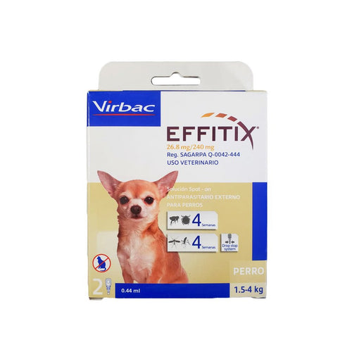Pipeta Antipulgas Effitix Externo Virbac 1.4 a 4Kg x 2uds