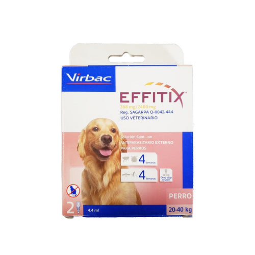 Pipeta Antipulgas Effitix Externo Virbac 20 a 40Kg x 2uds