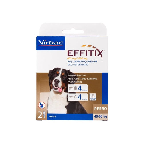 Pipeta Antipulgas Effitix Externo Virbac 40 a 60Kg x 2uds