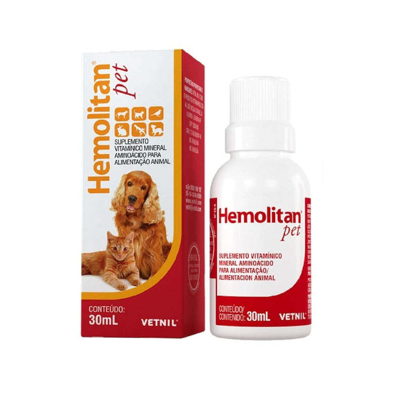 Hemolitan Pet Vetnil Suplemento Vitamínico Mineral 30ml