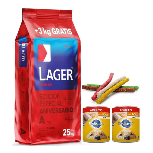 Lager Perro Adulto 22+2kg con Pate y Snacs