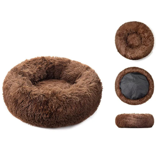 Cama Soft Puff Para Mascotas Anti Estres 110cm Marrón
