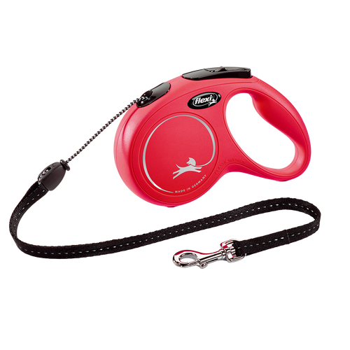 Correa Flexi New Classic Cordón M 5m Rojo