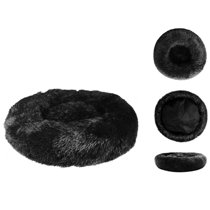 Cama Soft Puff Para Mascotas Anti Estres 110cm Negro