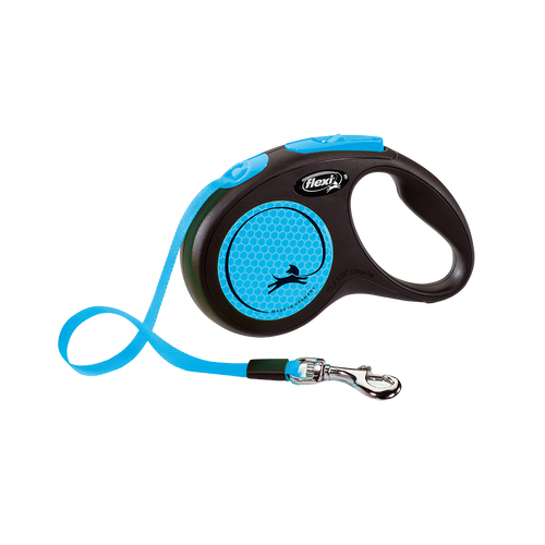 Correa Flexi New Neon Cinta M 5m Negro/Auzl