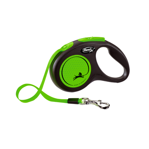 Correa Flexi New Neon Cinta S 5m Negro/Verde