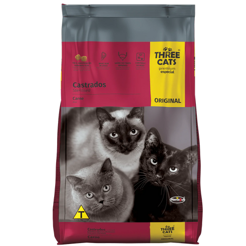 Three Cats Premium Original Gato Adulto Castrado 1Kg con Regalo