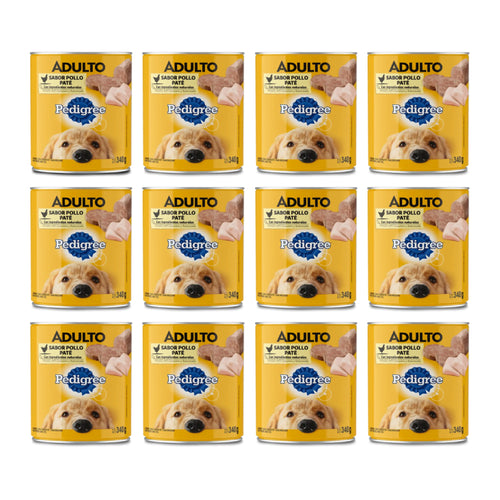 Pate Pedigree Perro Adulto Pollo 340g x 12uds.