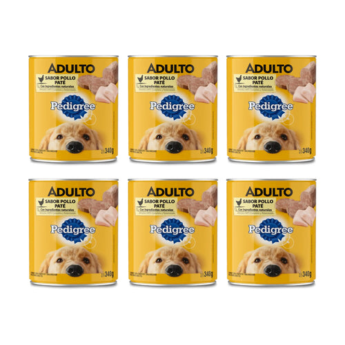 Pate Pedigree Perro Adulto Pollo 340g x 6uds.