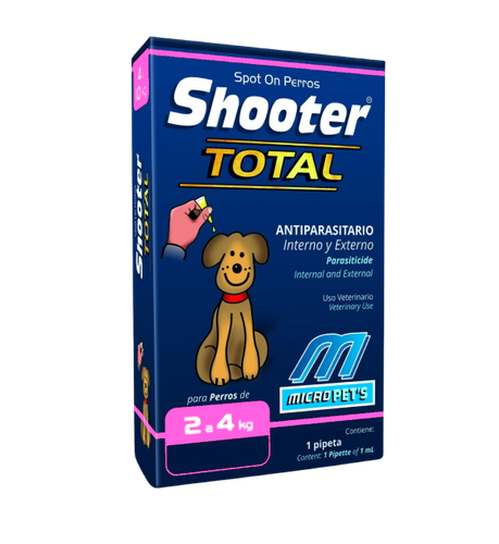 Pipeta Shooter Perros 2 a 4 kg Parásitos Internos y Externos 0,4ml