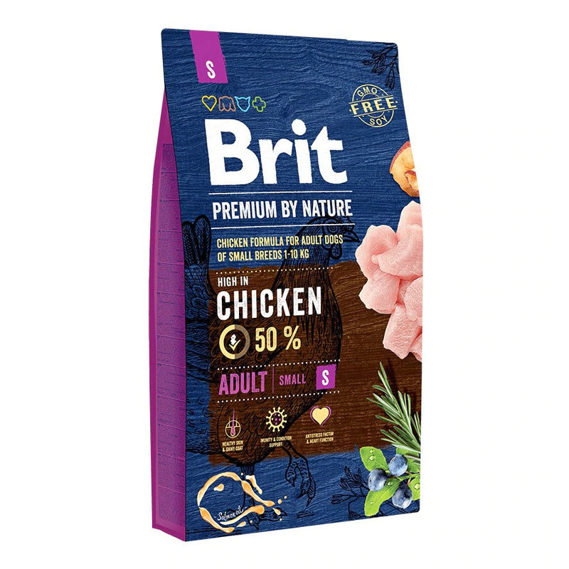 Brit Premium Adulto Raza Pequeña 8kg con Regalo (50% Pollo)