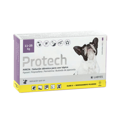 Pipeta Protech Perro de 11 a 25kg Pulgas Garrapatas y Mosquitos