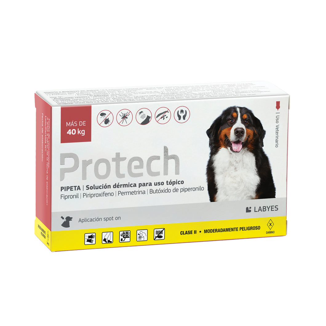 Pipeta Protech Perro más de 40kg Pulgas Garrapatas y Mosquitos